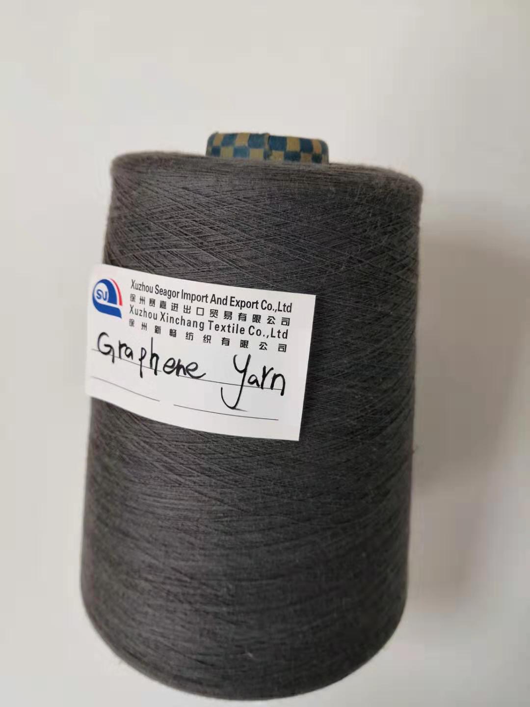Functional Graphene fiber machine yarn for knitting and weaving